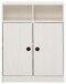 Bücherregal >Umeå< 95x75 cm in Weiß, teilmassives Kiefernholz, 2 Türen