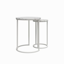 Satztisch >Ailema< 45x57x45 cm – Weiß,...