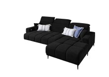 Wohnlandschaft >Lindesberg< elektr. Sitzverstellung, Federkern, schwarz - 286x107x195cm (BxHxT)