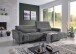 Wohnlandschaft >Wolve< Kopfteilverstellungen, 2 Kissen, Cord grau - 277x108x179cm (BxHxT)