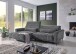 Wohnlandschaft >Wolve< elektr. Sitzverstellung, 2 Kissen, Cord grau - 277x108x179cm (BxHxT)