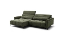 Wohnlandschaft >Wolve< elektr. Sitzverstellung, 2 Kissen, Cord grün - 277x108x179cm (BxHxT)