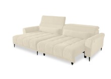 Wohnlandschaft >Wolve< elektr. Sitzverstellung, 2 Kissen, Cord creme - 277x108x179cm (BxHxT)
