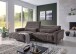 Wohnlandschaft >Wolve< elektr. Sitzverstellung, Kissen, Cord graubraun - 277x108x179cm BxHxT