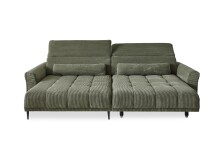 Wohnlandschaft >Wolve< elektr. Sitzverstellung, 2 Kissen, Cord oliv - 277x108x179cm (BxHxT)