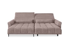 Wohnlandschaft >Wolve< elektr. Sitzverstellung, 2 Kissen, Cord rosa - 277x108x179cm (BxHxT)