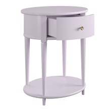 Beistelltisch >Rundo< lavendel, 66x55x45 cm, MDF-Tischplatte, Schublade, goldener Griff