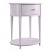 Beistelltisch >Rundo< lavendel, 66x55x45 cm, MDF-Tischplatte, Schublade, goldener Griff