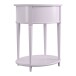 Beistelltisch >Rundo< lavendel, 66x55x45 cm, MDF-Tischplatte, Schublade, goldener Griff
