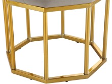 Sitzhocker >Yada< Grau, 38x42x42 cm, Samt, goldene Metallbeine, montiert