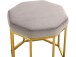 Sitzhocker >Yada< Grau, 38x42x42 cm, Samt, goldene Metallbeine, montiert