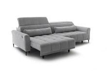 Big-Sofa >Wolve< 2x elektr. Sitzverstellung, 2 Kissen, graublau - 280x108x118cm (BxHxT)