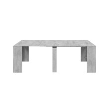 Kulissen-Esstisch >Consola< ausziehbar bis 237cm, Zementgrau Dekor - 51/237x78x90 (BxHxT)