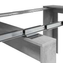 Kulissen-Esstisch >Consola< ausziehbar bis 237cm, Zementgrau Dekor - 51/237x78x90 (BxHxT)