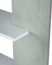 Anbauregal >ALIDA< Bücherregal, Zementgrau Dekor - 90x180x25 (BxHxT)