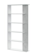 Anbauregal >ALIDA< Bücherregal, Zementgrau Dekor - 90x180x25 (BxHxT)