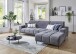 Wohnlandschaft >Lindesberg< Kopfteilverstellung, Federkern, Cord grau - 286x107x195cm (BxHxT)
