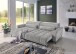 Wohnlandschaft >Wolve< elektr. Sitsverstellung, Kissen, Cord silbergrau - 277x108x179cm BxH/T