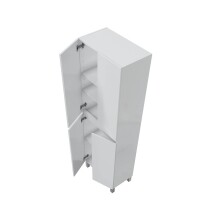 Hochschrank >DESTAL< 4 Türen, 4 Böden, in Weiß glänzend - 60x182x35 (BxHxT)