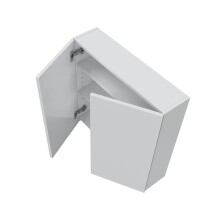 Hängeschrank >DESTAL< 2 Türen, 2 Böden, in Weiß glänzend - 60x60x16 (BxHxT)