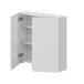 Hängeschrank >DESTAL< 2 Türen, 2 Böden, in Weiß glänzend - 60x60x16 (BxHxT)