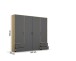 Drehtürenschrank >Voyager< 4 Schübe, 5 Böden, grau / Eiche Artisan Dekor - 187x194x53 (BxHxT)