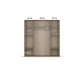 Drehtürenschrank >Voyager< 4 Schübe, 5 Böden, grau / Eiche Artisan Dekor - 187x194x53 (BxHxT)