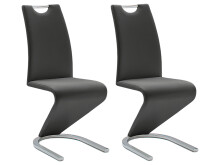 Esszimmerstuhl >Pupik I< (2er Set) in Schwarz aus Metall, 45x102x62cm (BxHxT)