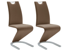 Esszimmerstuhl >Pupik I< (2er Set) in Braun aus Metall - 45x102x62cm (BxHxT)