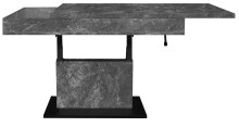 Couchtisch >Lift< höhenverstellbar, keramik optik grau / schwarz - 110x58/77x60 (BxHxT)