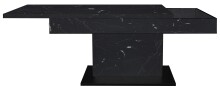 Couchtisch >Lift< verstellbar, keramik optik schwarz / schwarz - 110x58/77x60cm (BxHxT)