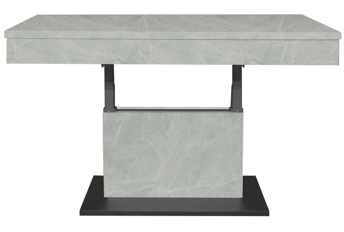 Couchtisch >Lift< höhenverstellbar, keramik optik weiß / schwarz - 110x58/77x60 (BxHxT)