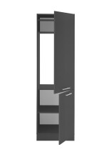 Kühlumbauschrank >LAUNDREEZY< in Anthrazit, Holzwerkstoff - 60x200x68cm (BxHxT)