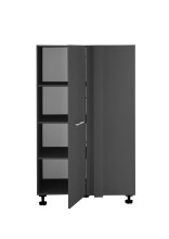 Eckschrank >LAUNDREEZY< in Anthrazit, Holzwerkstoff - 100x162x68cm (BxHxT)