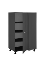 Eckschrank >LAUNDREEZY< in Anthrazit, Holzwerkstoff - 100x162x68cm (BxHxT)