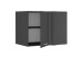 Aufsatzschrank >LAUNDREEZY< in Anthrazit, Holzwerkstoff - 100x76x68cm (BxHxT)