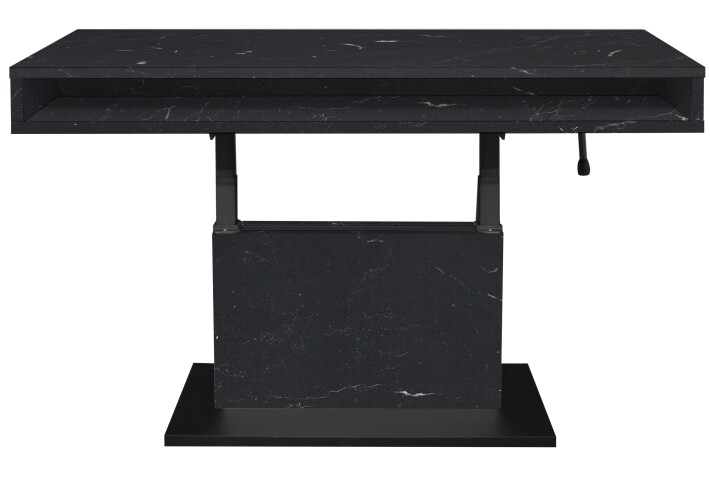 Couchtisch >Lift<in keramik optik schwarz / schwarz - 110x59/78x60cm (BxHxT)