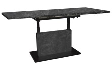 Couchtisch >Lift< verstellbar, keramik optik grau / schwarz - 120/160x56/75x70 (BxHxT)