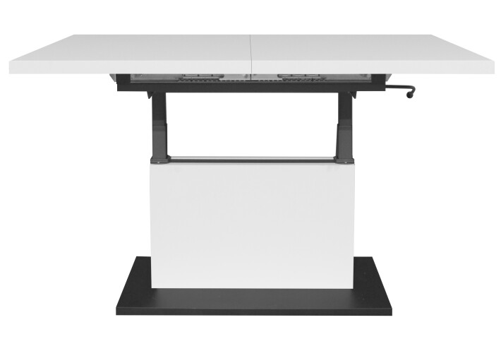 Couchtisch >Lift< Breite/Höhe verstellbar,  weiss/schwarz - 120/160x59/75x60cm (BxHxT)