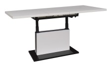 Couchtisch >Lift< Breite/Höhe verstellbar,  weiss/schwarz - 120/160x59/75x60cm (BxHxT)