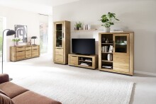 Sideboard >GRENO< in natur geölt, Wildeiche teilmassiv - 163x80x40cm (BxHxT)
