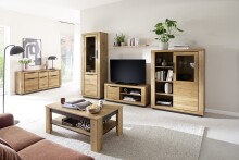 Sideboard >GRENO< in natur geölt, Wildeiche teilmassiv - 163x80x40cm (BxHxT)