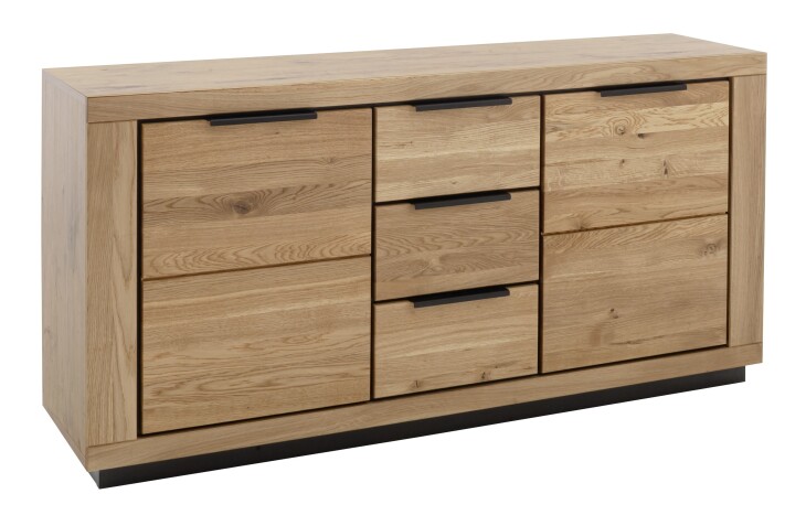 Sideboard >GRENO< in Wildeiche geölt, Wildeiche teilmassiv - 163x80x40cm (BxHxT)