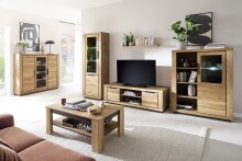 Couchtisch >GRENO< in Wildeiche Nachbildung - 115x46x65 (BxHxT)