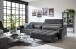 Big-Sofa >Wolve< 2x elektr. Verstellung, Kissen, Cord dunkelgrau - 280x108x118cm BxHxT