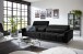 Big-Sofa >Wolve< 2x elektr. Verstellung, 2 Kissen, Cord schwarz - 280x108x118cm (BxHxT)