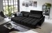 Big-Sofa >Wolve< 2x elektr. Verstellung, 2 Kissen, Cord schwarz - 280x108x118cm (BxHxT)