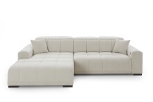 Wohnlandschaft >Puppet< Kopfteilverstellung, 2 Kissen, creme - 301x113x195cm (BxHxT)