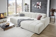 Wohnlandschaft >Puppet< Kopfteilverstellung, Sitzverstellung, creme - 301x113x195cm (BxHxT)
