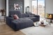 Wohnlandschaft >Puppet< Kopfteilverstellung, 2 Kissen, schwarz - 301x113x195cm (BxHxT)